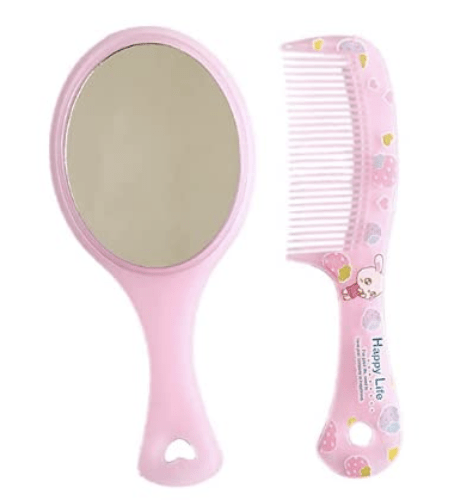 Hand Mirror with Comb Set for Women and Girls Gift for Girls, Pack of 1 - Image 2